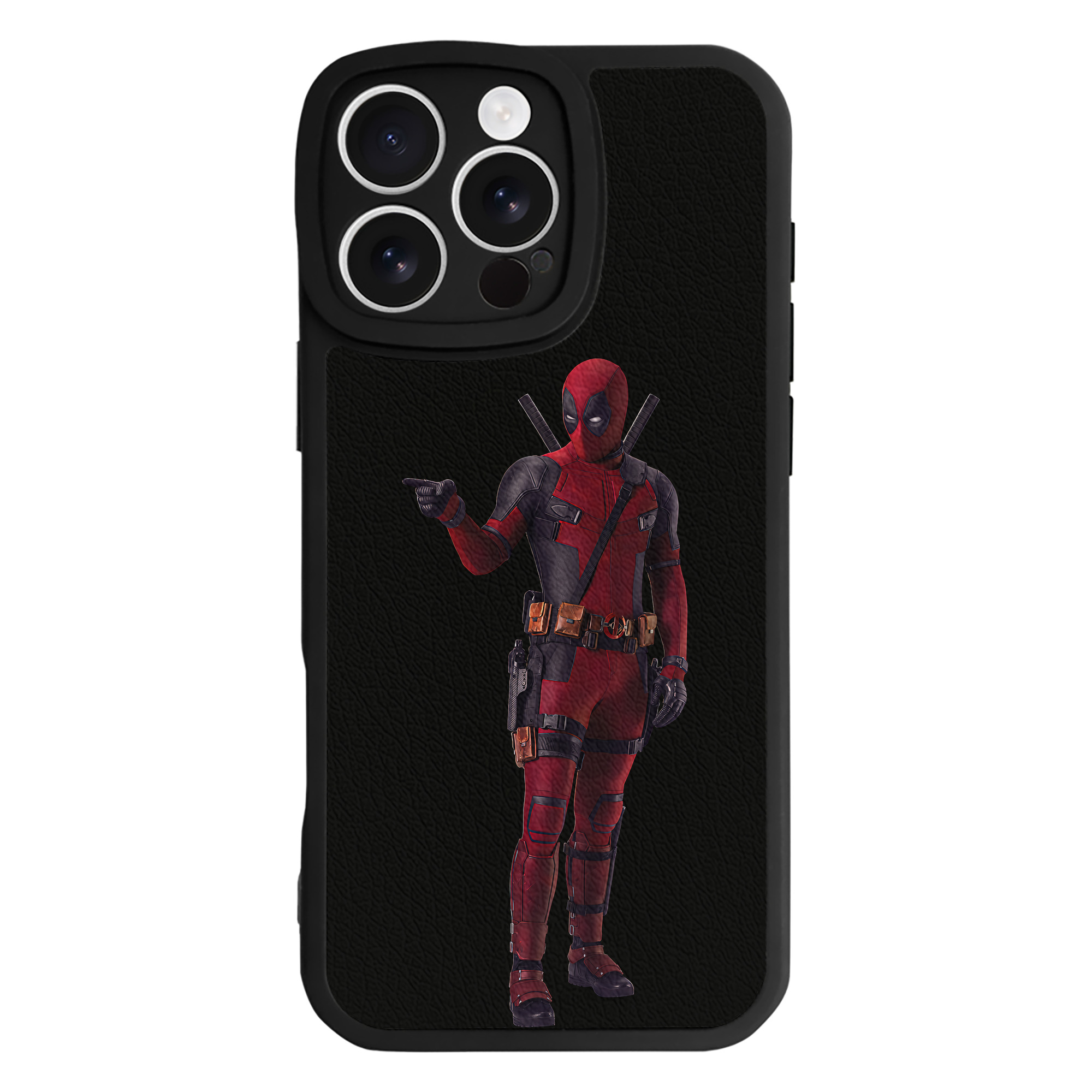 （画像用） Deadpool デッドプール 【iPhone 16シリーズ対応】シリコンスマホケース（レザー調） 材質：シリコン